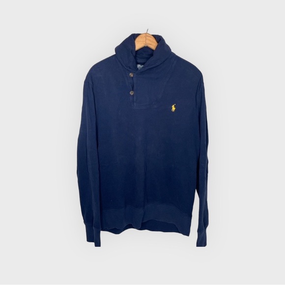 Polo Ralph Lauren Other - Polo Ralph Lauren Shawl Collar Sweater Mens Large Navy Blue